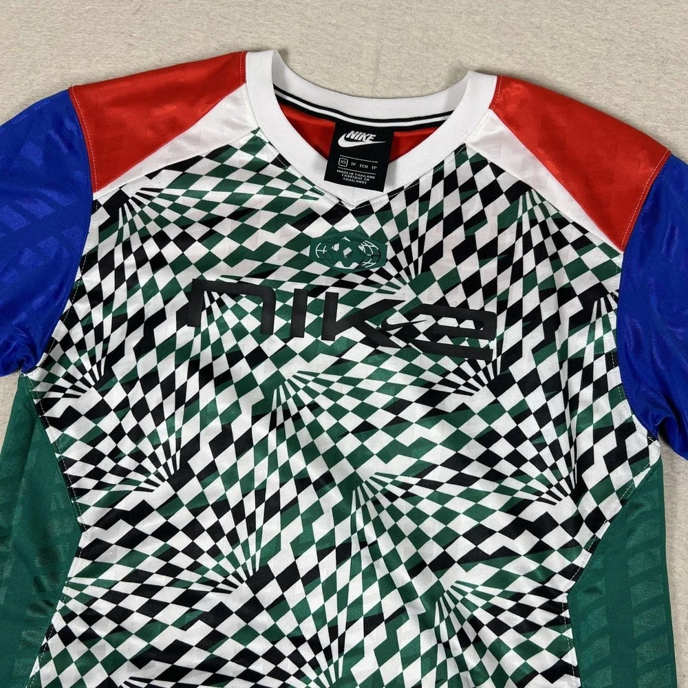 Nike Sportswear T-Shirt Dress Womens XS Multicolor‎ Geometric Jersey BQ8419-480